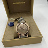 Buy Shop Burberry The City Rose Gold Dial Brown Leather Strap Watch for Women - BU9040 USA Online