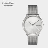 Buy Shop Calvin Klein Minimal Silver Dial Silver Mesh Bracelet Watch for Men - K3M2112Z USA Online