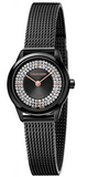 Buy Shop Calvin Klein Minimal Diamonds Black Dial Black Mesh Bracelet Watch for Women - K3M2342R USA Online