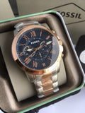 Buy Shop Fossil Grant Chronograph Blue Dial Two Tone Steel Strap Watch for Men - FS5024 USA Online