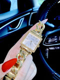 Buy Shop Guess Vanity Diamonds Silver Dial Gold Steel Strap Watch for Women - W1030L2 USA Online