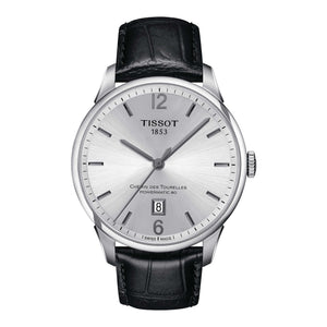 Buy Shop Tissot Chemin Des Tourelles Powermatic 80 Silver Dial Black Leather Strap Watch For Men - T099.407.16.037.00 USA Online