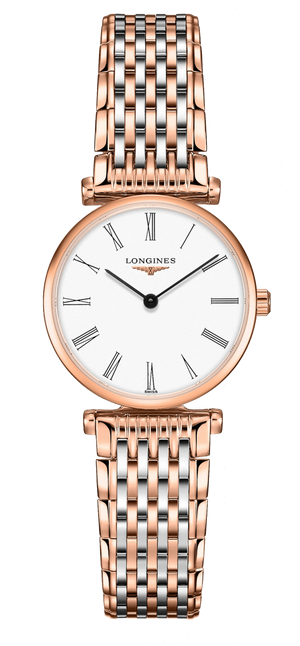 Longines La Grande Classique De Longines White Dial Two Tone Mesh Bracelet Watch for Women - L4.209.1.91.7