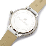 Buy Shop Swarovski Crystal Frost Silver Dial White Leather Strap Watch for Women - 5484070 USA Online