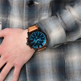 Buy Shop Diesel Mega Chief Chronograph Black Dial Brown Leather Strap Watch For Men - DZ4476 USA Online