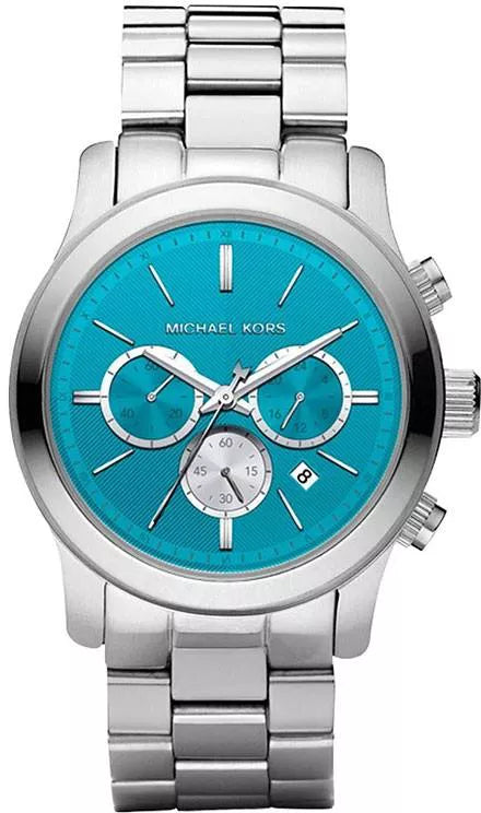 Buy Shop Michael Kors Runway Quartz Blue Dial Silver Steel Strap Watch For Women - MK5953 USA Online