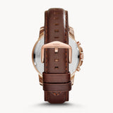 Buy Shop Fossil Grant Chronograph White Dial Brown Leather Strap Watch for Men - FS4991 USA Online