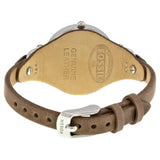 Buy Shop Fossil Georgia White Dial Brown Leather Strap Watch for Women - ES3060 USA Online