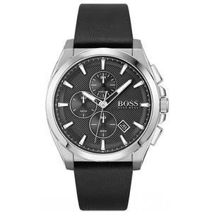 Buy Shop Hugo Boss Grandmaster Chronograph Black Dial Black Leather Strap Watch for Men - 1513881 USA Online