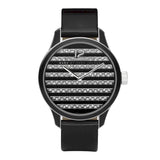 Buy Shop Marc Jacobs Lidia Stripe Glitz Black Dial Black Leather Strap Watch for Women - MBM1166 USA Online