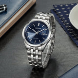 Citizen Eco Drive Blue Dial Silver Steel Strap Watch For Men - BM7250-56L