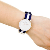 Buy Shop Daniel Wellington Classy Glasgow White Dial Two Tone Nylon Strap Watch For Women - DW00100078 USA Online