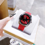Buy Shop Michael Kors Janelle Three Hand Red Dial Red Rubber Strap Watch For Women - MK7144 USA Online