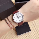 Buy Shop Marc Jacobs Fergus White Dial Brown Leather Strap Watch for Women - MBM8649 USA Online