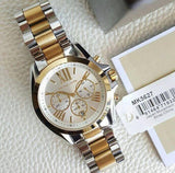 Buy Shop Michael Kors Bradshaw Chronograph Silver Dial Two Tone Steel Strap Watch For Women - MK5855 USA Online