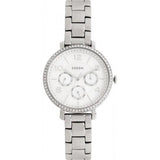 Buy Shop Fossil Jacqueline Multi-Function Mother of Pearl Dial Silver Steel Strap Watch for Women - ES3755 USA Online