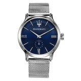 Buy Shop Maserati Epoca Blue Dial Silver Mesh Bracelet Watch For Men - R8853118006 USA Online