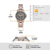 Buy Shop Fossil Blue Dive Three Hand Gray Dial Two Tone Steel Strap Watch For Women - ES5348 USA Online