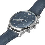 Buy Shop Emporio Armani Lambda Chronograph Blue Dial Blue Leather Strap Watch For Men - AR11018 USA Online