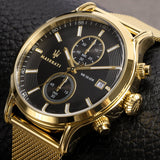Buy Shop Maserati Epoca 42mm Black Dial Gold Mesh Bracelet Watch For Men - R8873618007 USA Online