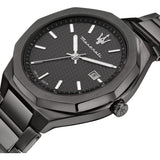 Buy Shop Maserati Stile Quartz Black Dial Black Steel Strap Watch For Men - R8853142001 USA Online