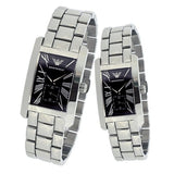 Buy Shop Emporio Armani Classic Black Dial Silver Stainless Steel Strap Watch For Men - AR0156 USA Online