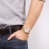 Buy Shop Tissot T Classic PR 100 Quartz White Dial Gold Steel Strap Watch for Men - T101.410.33.031.00 USA Online