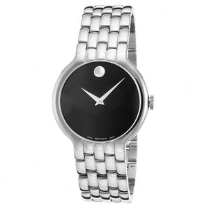 Buy Shop Movado Classic Quartz Black Dial Silver Steel Strap Watch for Men - 0606337 USA Online