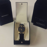 Buy Shop Movado Museum Black Dial Black Leather Strap Watch For Men - 606876 USA Online