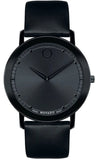 Buy Shop Movado Sapphire Black Dial Black Leather Strap Watch for Men - 606884 USA Online