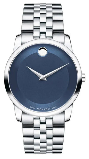 Buy Shop Movado Museum Classic Blue Dial Silver Steel Strap Watch for Men - 606982 USA Online