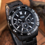 Buy Shop Fossil Garrett Chronograph Black Dial Black Steel Strap Watch for Men - FS5773 USA Online