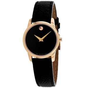 Buy Shop Movado Museum Classic Black Dial Black Leather Strap Watch For Women - 607061 USA Online
