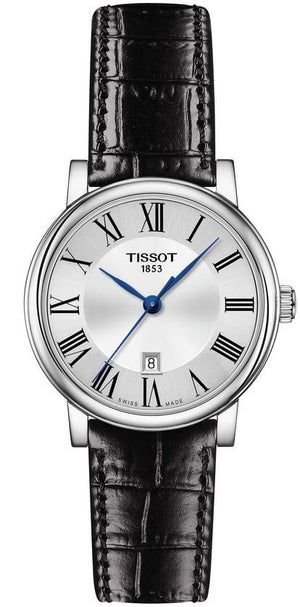 Buy Shop Tissot Carson Premium Silver Dial Black Leather Strap Watch For Men - T122.410.16.033.00 USA Online