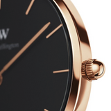 Buy Shop Daniel Wellington Classic Petite York Black Dial Brown Leather Strap Watch For Women - DW00100226 USA Online