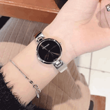 Buy Shop Calvin Klein Wavy Black Dial Silver Steel Strap Watch for Women - K9U23141 USA Online