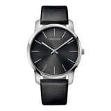 Buy Shop Calvin Klein City Grey Dial Black Leather Strap Watch For Men - K2G21107 USA Online