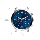 Buy Shop Fossil Neutra Chronograph Blue Dial Silver Steel Strap Watch for Men - FS5792 USA Online
