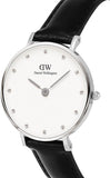 Buy Shop Daniel Wellington Classy Sheffield White Dial Black Leather Strap Watch For Women - DW00100080 USA Online