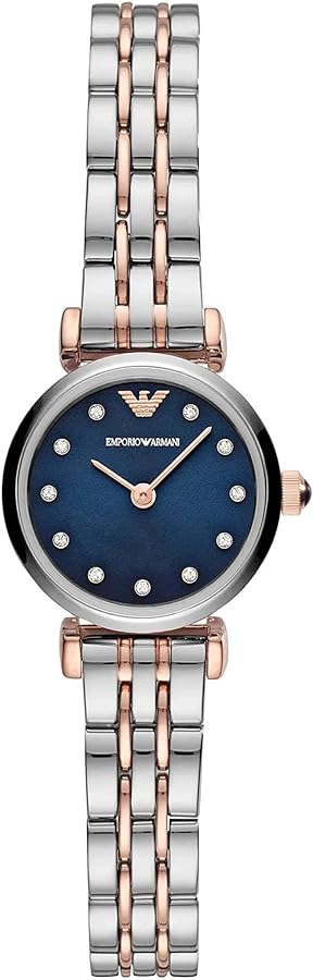 Buy Shop Emporio Armani Gianni T Bar Quartz Blue Dial Two Tone Steel Strap Watch For Women - AR11222 USA Online