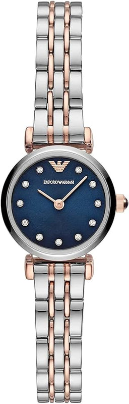 Buy Shop Emporio Armani Gianni T Bar Quartz Blue Dial Two Tone Steel Strap Watch For Women - AR11222 USA Online