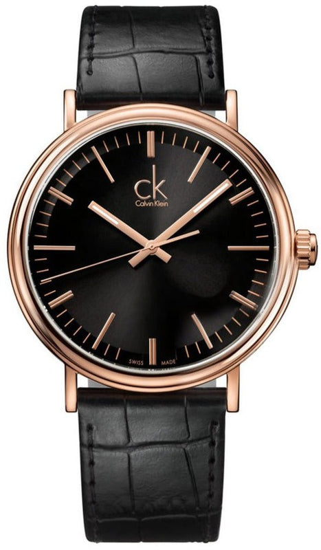Buy Shop Calvin Klein Surround Black Dial Black Leather Strap Watch for Men - K3W216C1 USA Online