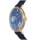 Buy Shop Fossil Jacqueline Blue Dial Blue Leather Strap Watch for Women - ES4673 USA Online