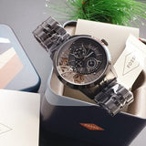 Buy Shop Fossil Townsman Mechanical Black Dial Black Steel Strap Watch for Men - ME1136 USA Online