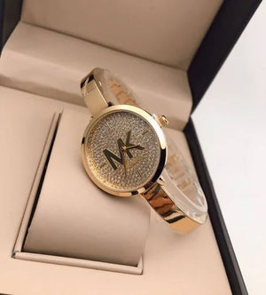 Buy Shop Michael Kors Blakely Crystals Gold Dial Gold Steel Strap Watch for Women - MK3630 USA Online