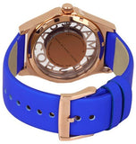 Buy Shop Marc Jacobs Henry Skeleton Blue Dial Blue Leather Strap Watch for Women - MBM1244 USA Online