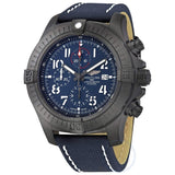Buy Shop Breitling Super Avenger Chronograph 48 Night Mission Blue Dial Blue Leather Strap Watch for Men - V13375101C1X2 USA Online