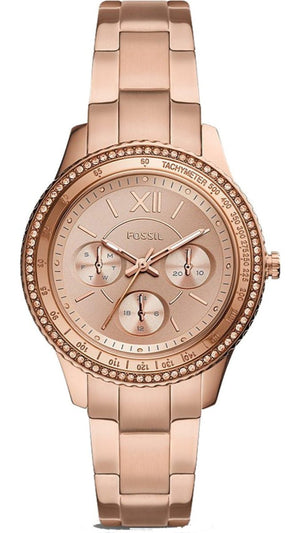 Buy Shop Fossil Stella Sport Multifunction Rose Gold Dial Rose Gold Steel Strap Watch for Women - ES5106 USA Online