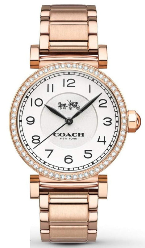 Buy Shop Coach Madison White Dial Rose Gold Steel Strap Watch for Women - 14502398 USA Online