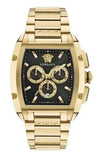 Versace Dominus Chronograph Black Dial Gold Steel Strap Watch For Men - VE6H00523